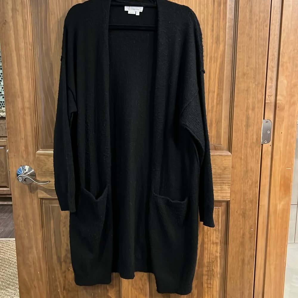 Anthropologie XL Black Long Cardigan w/Pockets